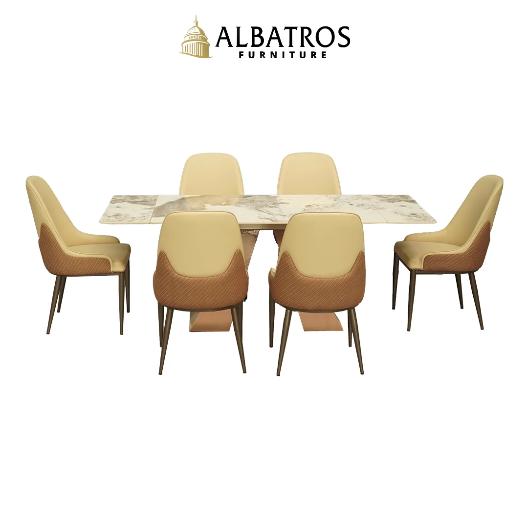 Spring Dining Table Luxury – Meja Makan Estetik