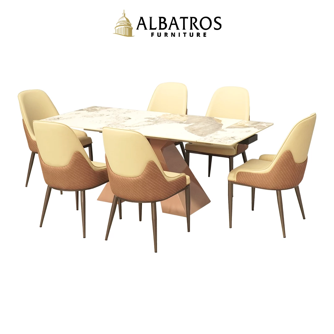 Spring Dining Table Luxury – Meja Makan Estetik