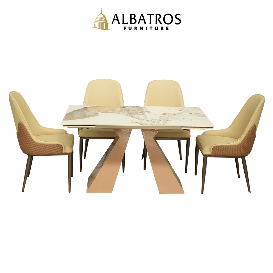 Spring Dining Table Luxury – Meja Makan Estetik