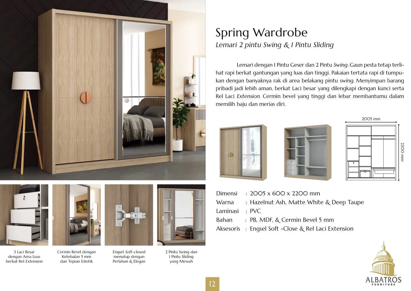 WRB Spring - Lemari Pakaian Swing Sliding gallery 1