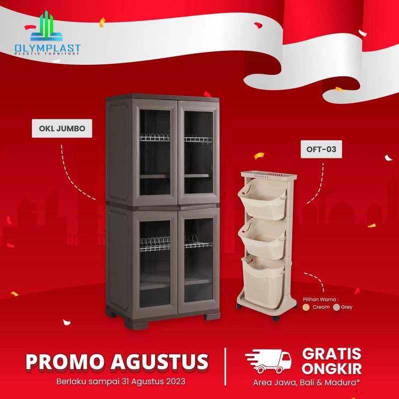 Special Bundling Agustusan -  Kitchen Locker  + Rak Susun Trolley - OKL JUMBO + OFT 03