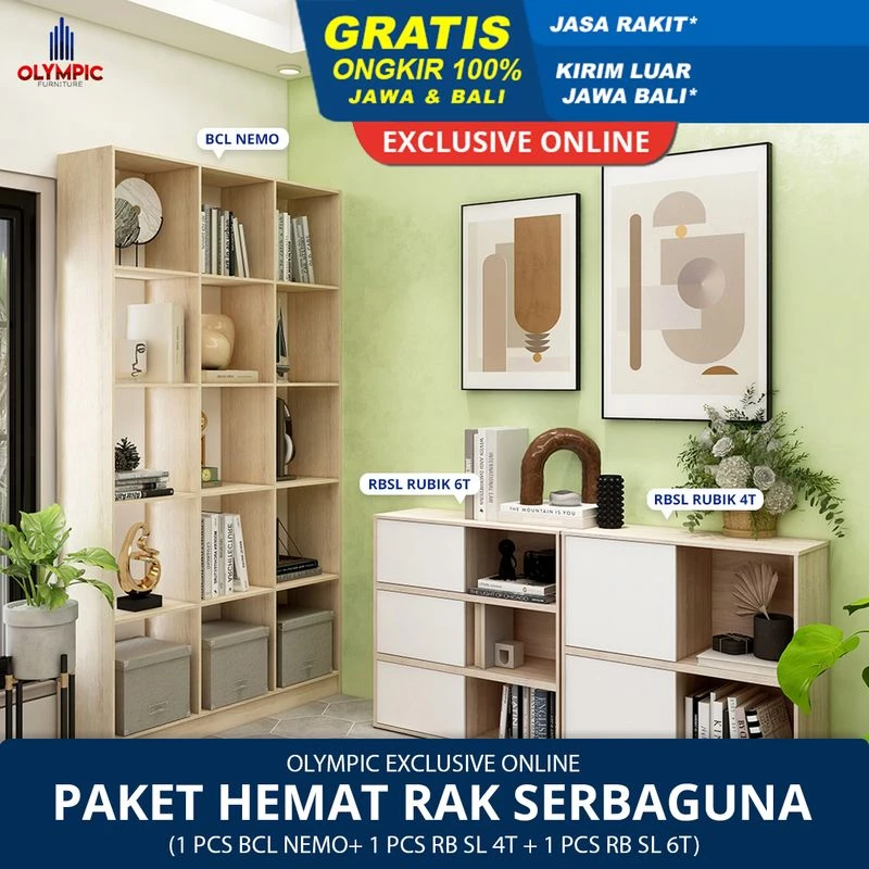 Paket Hemat Rak Serbaguna Exclusive Online - BCL Nemo + RB SL Rubik 4T 6T