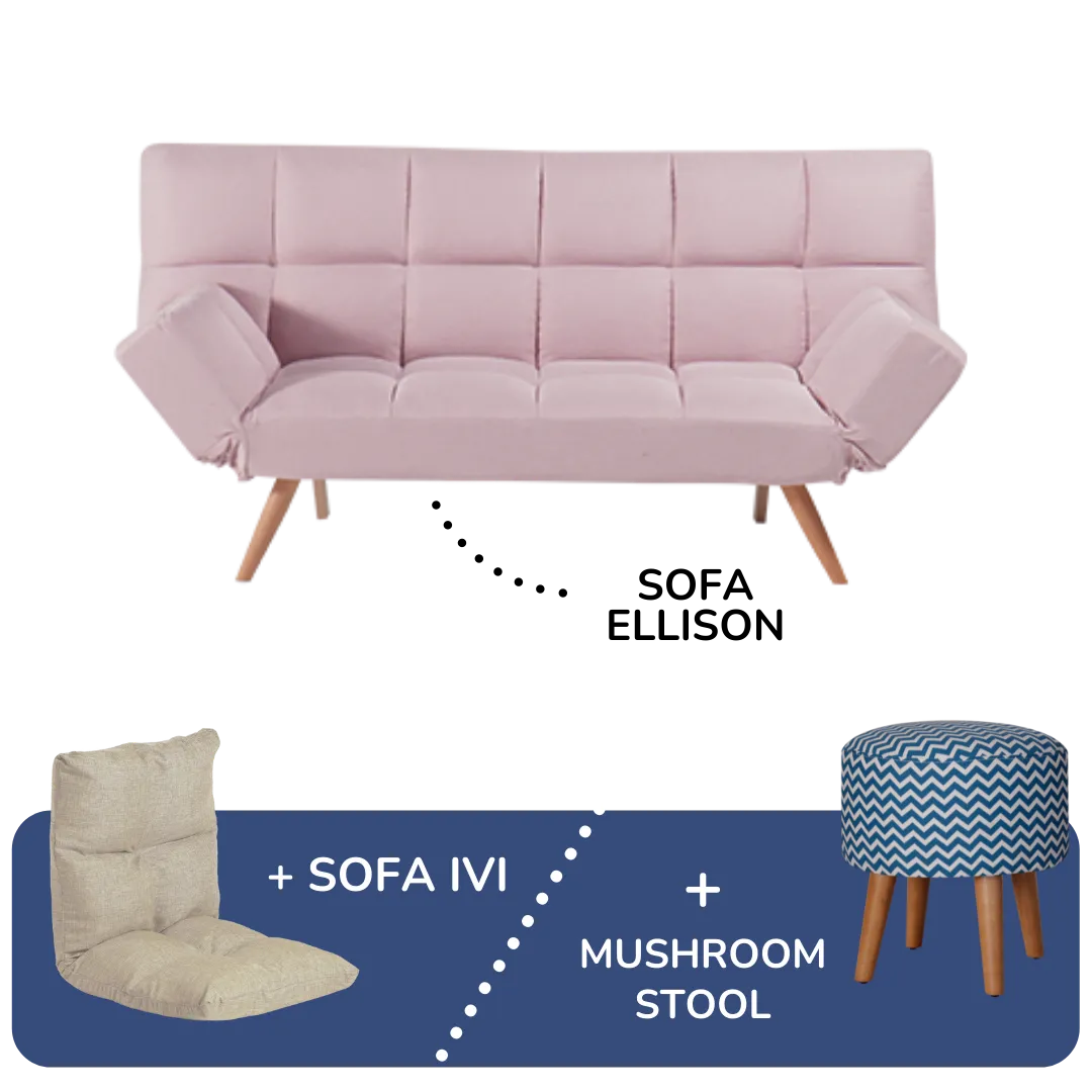 Procella Sofabed Ellison + Sofa IVI / Mushroom Stool