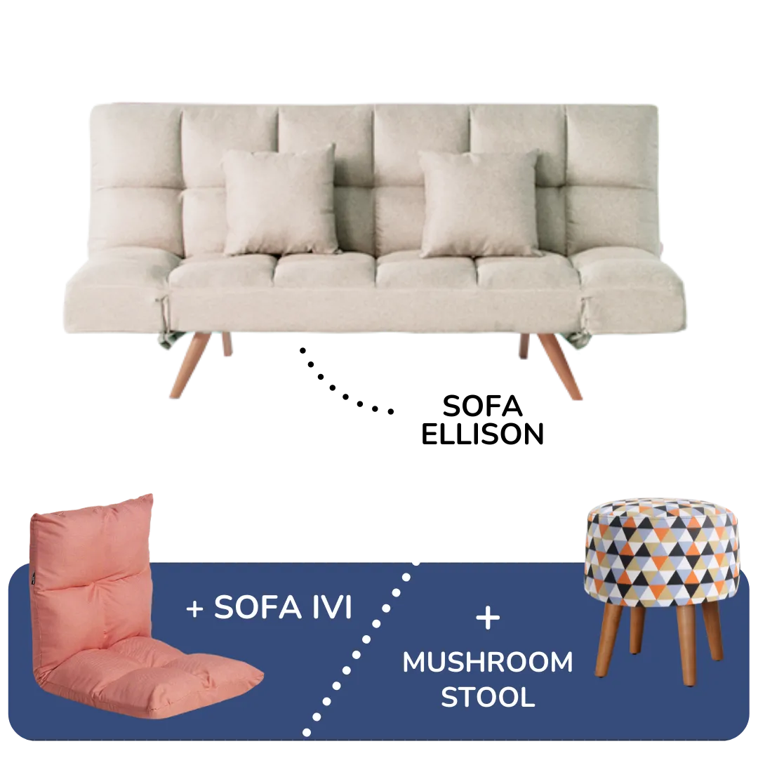 Procella Sofabed Ellison + Sofa IVI / Mushroom Stool