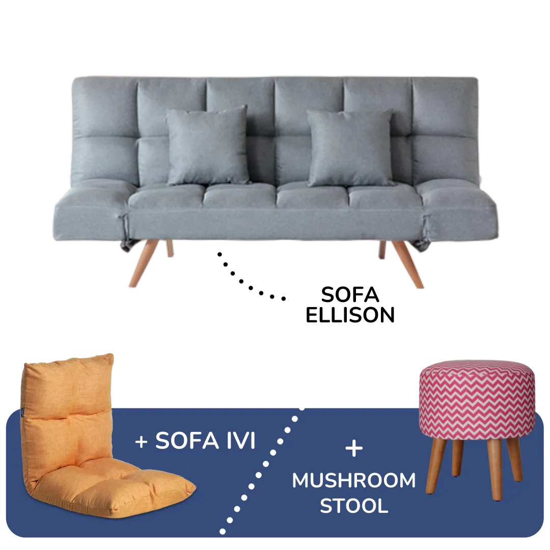 Procella Sofabed Ellison + Sofa IVI / Mushroom Stool