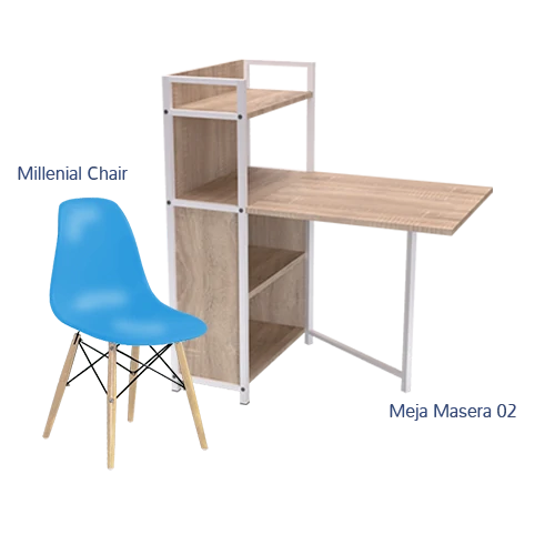 Paket Hemat Meja Kursi A - Set Meja Kursi Olympic Olymplast - Masera 02 & Milenial Chair