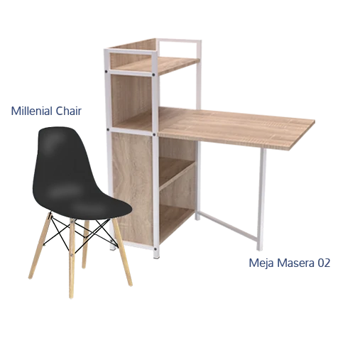 Paket Hemat Meja Kursi A - Set Meja Kursi Olympic Olymplast - Masera 02 & Milenial Chair