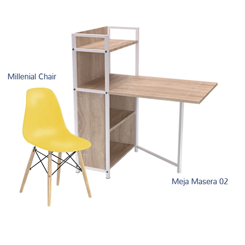 Paket Hemat Meja Kursi A - Set Meja Kursi Olympic Olymplast - Masera 02 & Milenial Chair