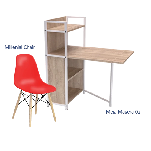 Paket Hemat Meja Kursi A - Set Meja Kursi Olympic Olymplast - Masera 02 & Milenial Chair