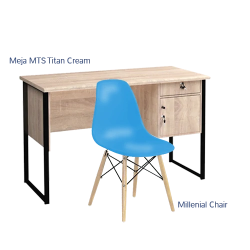 Paket Hemat Meja Kursi B - Set Meja Kursi Olympic Olymplast - MTS Titan & Milenial Chair
