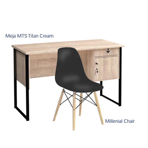 Paket Hemat Meja Kursi B - Set Meja Kursi Olympic Olymplast - MTS Titan & Milenial Chair