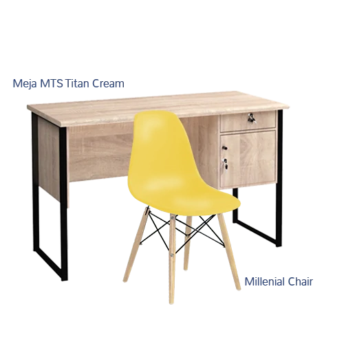 Paket Hemat Meja Kursi B - Set Meja Kursi Olympic Olymplast - MTS Titan & Milenial Chair