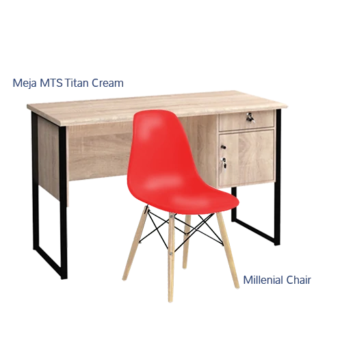 Paket Hemat Meja Kursi B - Set Meja Kursi Olympic Olymplast - MTS Titan & Milenial Chair