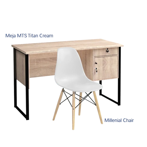 Paket Hemat Meja Kursi B - Set Meja Kursi Olympic Olymplast - MTS Titan & Milenial Chair