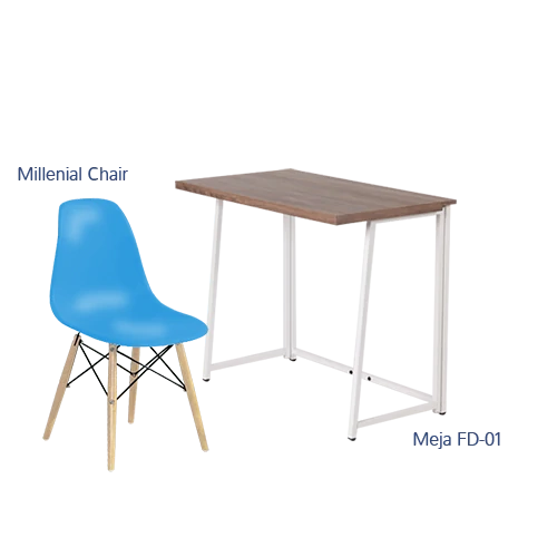 Paket Hemat Meja Kursi C - Set Meja Kursi Olympic Olymplast - FD 01 & Milenial Chair