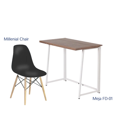 Paket Hemat Meja Kursi C - Set Meja Kursi Olympic Olymplast - FD 01 & Milenial Chair