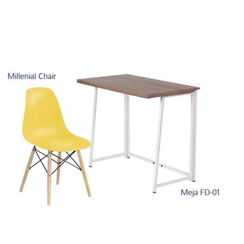 Paket Hemat Meja Kursi C - Set Meja Kursi Olympic Olymplast - FD 01 & Milenial Chair