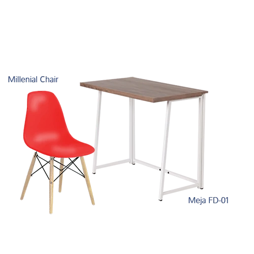 Paket Hemat Meja Kursi C - Set Meja Kursi Olympic Olymplast - FD 01 & Milenial Chair
