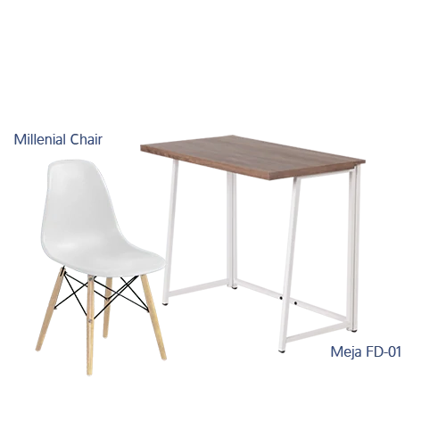 Paket Hemat Meja Kursi C - Set Meja Kursi Olympic Olymplast - FD 01 & Milenial Chair