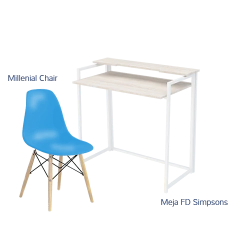 Paket Hemat Starterpack F - Set Meja Kursi Olympic Olymplast - FD Simpsons & Milenial Chair