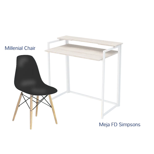Paket Hemat Starterpack F - Set Meja Kursi Olympic Olymplast - FD Simpsons & Milenial Chair