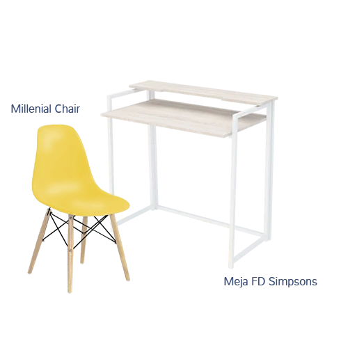 Paket Hemat Starterpack F - Set Meja Kursi Olympic Olymplast - FD Simpsons & Milenial Chair