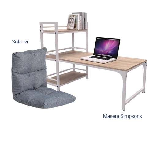Paket Hemat Starterpack G - Set Meja Kursi Olympic Procella - Masera Simpsons & Sofa Ivi