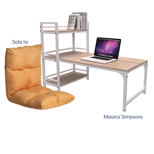 Paket Hemat Starterpack G - Set Meja Kursi Olympic Procella - Masera Simpsons & Sofa Ivi