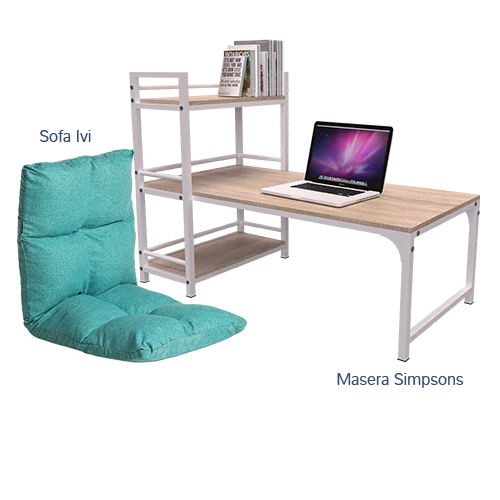 Paket Hemat Starterpack G - Set Meja Kursi Olympic Procella - Masera Simpsons & Sofa Ivi