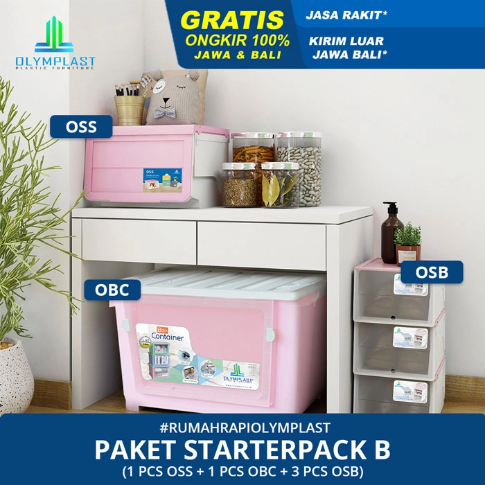 Paket Hemat Starterpack B - Tempat Penyimpanan Oymplast - OBC 1pcs & OSS 1pcs & OSB 3pcs