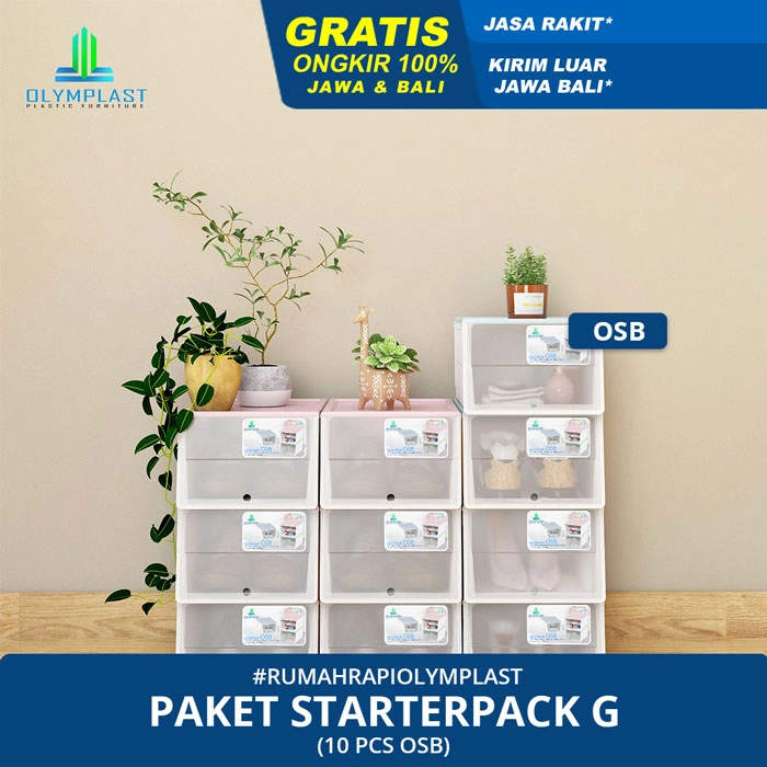 Olymplast Paket Tempat Penyimpanan Starterpack G - 10 Pcs OSB Cream