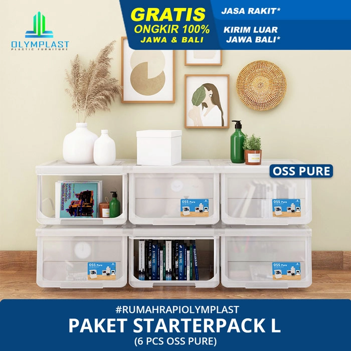 Paket Hemat Starterpack L - Tempat Penyimpanan Oymplast - OSS Pure 6pcs