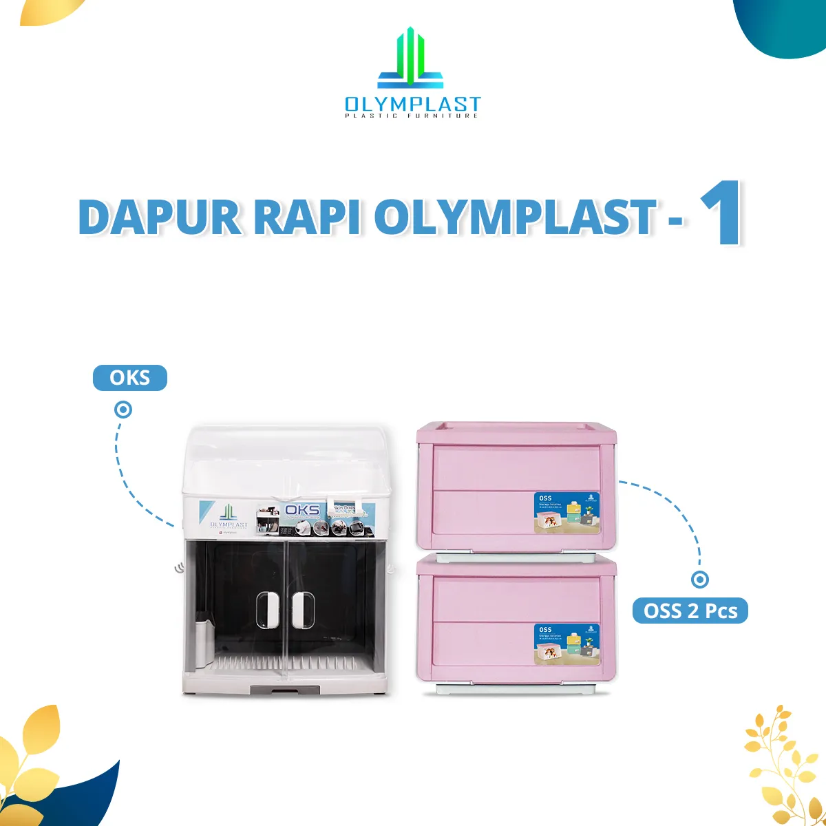 Paket Hemat Starterpack Q - Tempat Penyimpanan Dapur Oymplast - OKS + OSS 2pcs