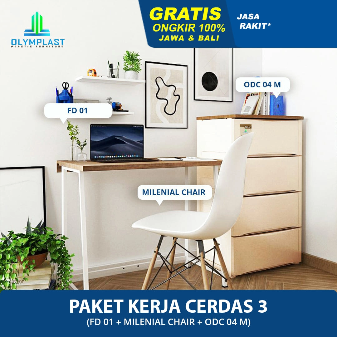 Kerja Cerdas 3 - Paket Hemat Ruang Kerja Olymplast