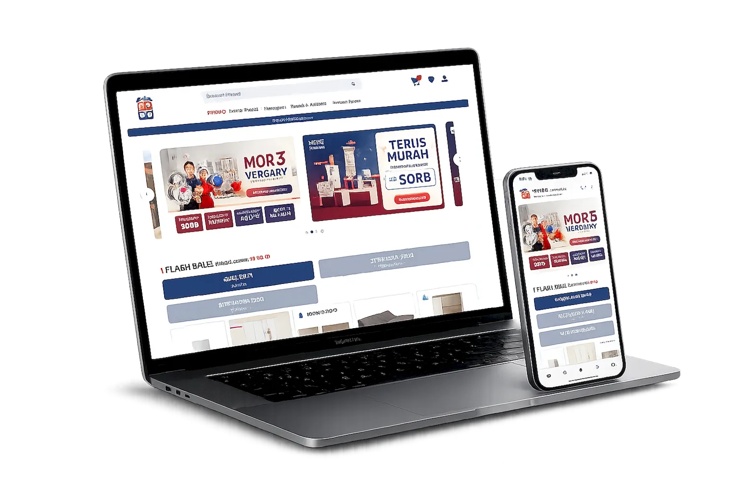 Website MORE di laptop dan mobile
