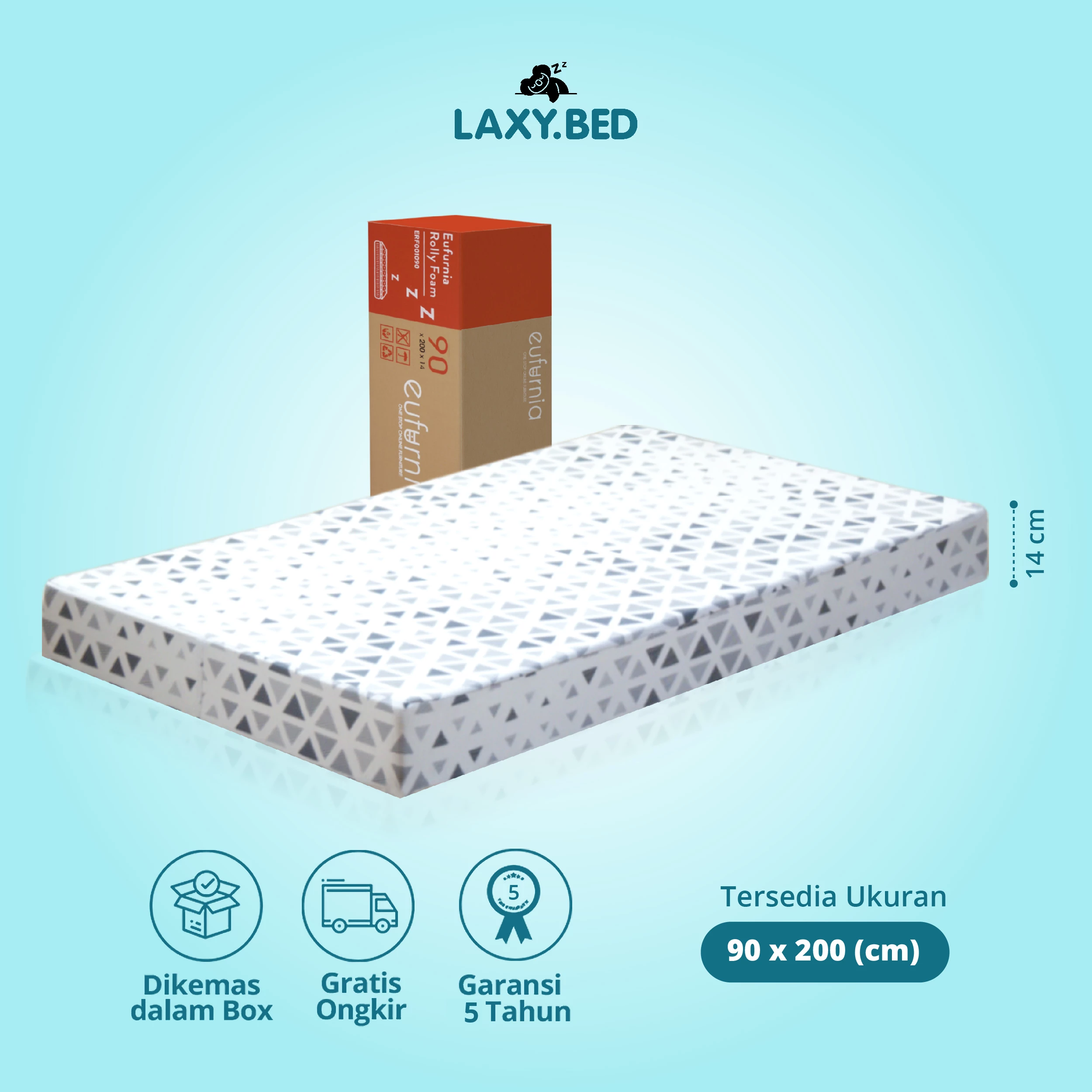 Laxy Bed Rolly Foam - Kasur Busa Vakum - Kasur Gulung - EUFURNIA Rolly Foam