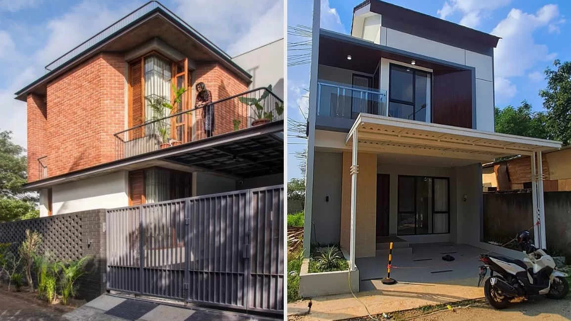 rumah 2 lantai sederhana di kampung