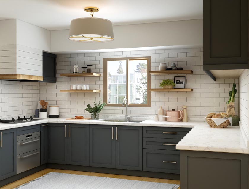 Desain Dapur Minimalis 3x2 Hijau Tua