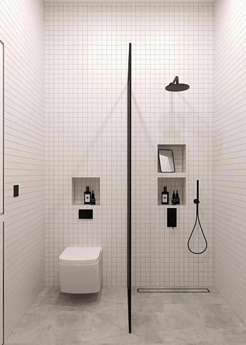 Desain Kamar Mandi Minimalis Monokrom