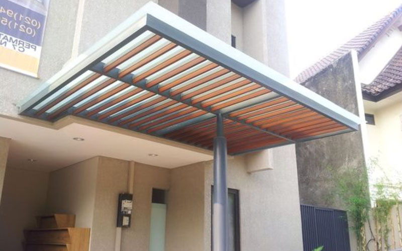 model Desain Kanopi Minimalis Modern Penopang 1 Kaki