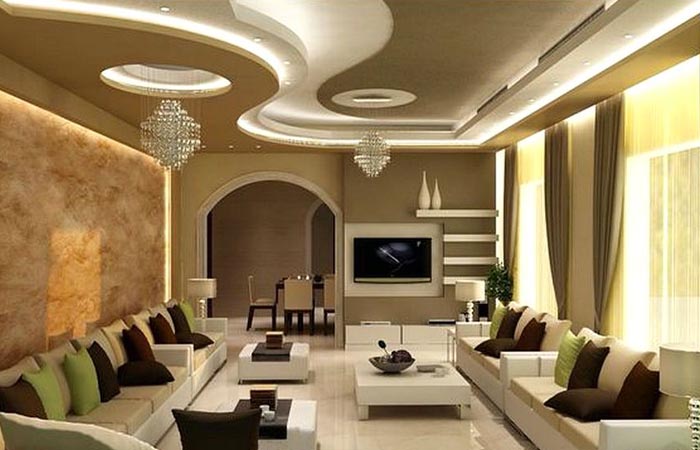 Kombinasi Plafon Gypsum dan Lampu LED