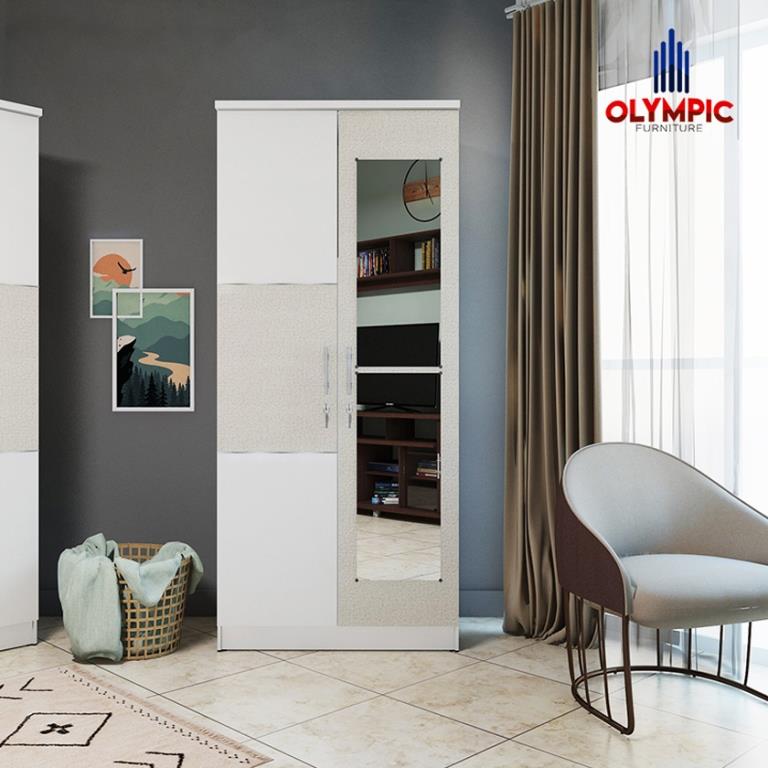 Lemari Pakaian Olympic Modern Minimalis 2 Pintu Hessian