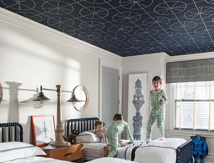 desain Plafon Kamar Tidur dengan Wallpaper kamar tidur 3x3