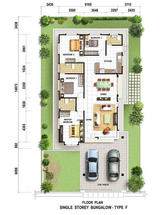 Rumah Minimalis 6x8 dengan Halaman dan Garasi Luas