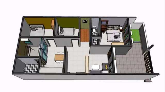 Rumah Minimalis 6x8 dengan Ruang Jemur di Belakang