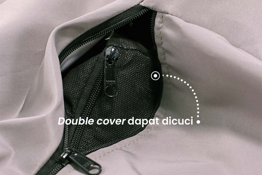 Cover Bean Bag Mudah Dilepas karena ada resleting