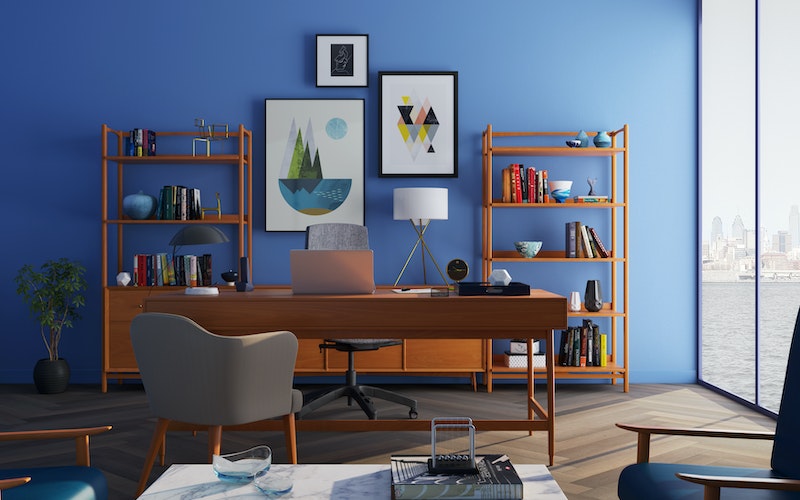 desain Kantor Minimalis Biru