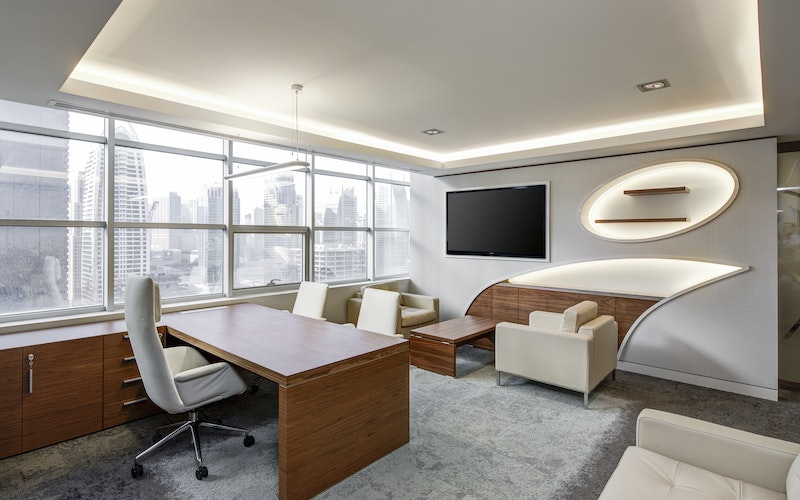 desain Kantor Minimalis Futuristik modern lamp