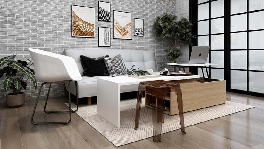 desain interior ruang tamu industrial