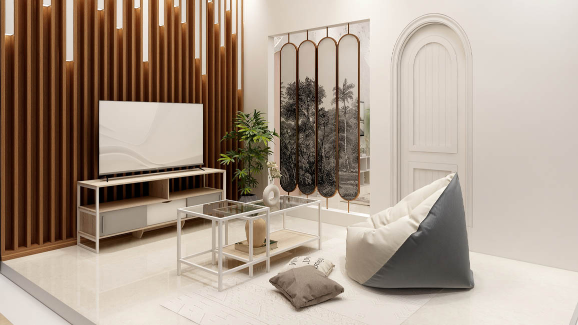 Ruang Tamu minimalis Space-Saving yang Minimalis